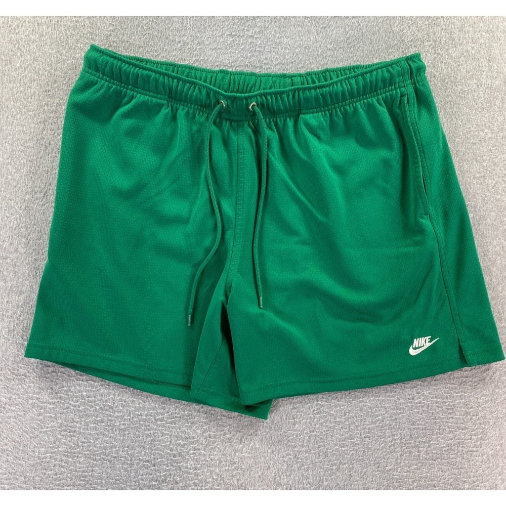 Nike Athletic Shorts Green‎ Men's XL Club Woven Flow Drawstring Waist Pockets